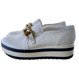 Dolce Vita Jhenee Sneaker Women’s 9 Ivory Striped Platform Sole Comfort Leather